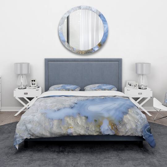 Designart 'Blue agate' Stone Bedding Set - Duvet Cover & Shams